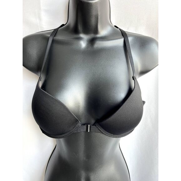 XOXO Black Push Up Bra Classic Size 36B Lace Back Sexy Lingerie Front Clasp - Picture 1 of 10
